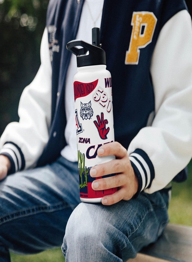Logo Brands NCAA Arizona Wildcats 34oz Native Quencher Bottle - Double-Wall Insulated, Stainless Steel, No-Spill Lid, Easy Carry Handle - Image 4