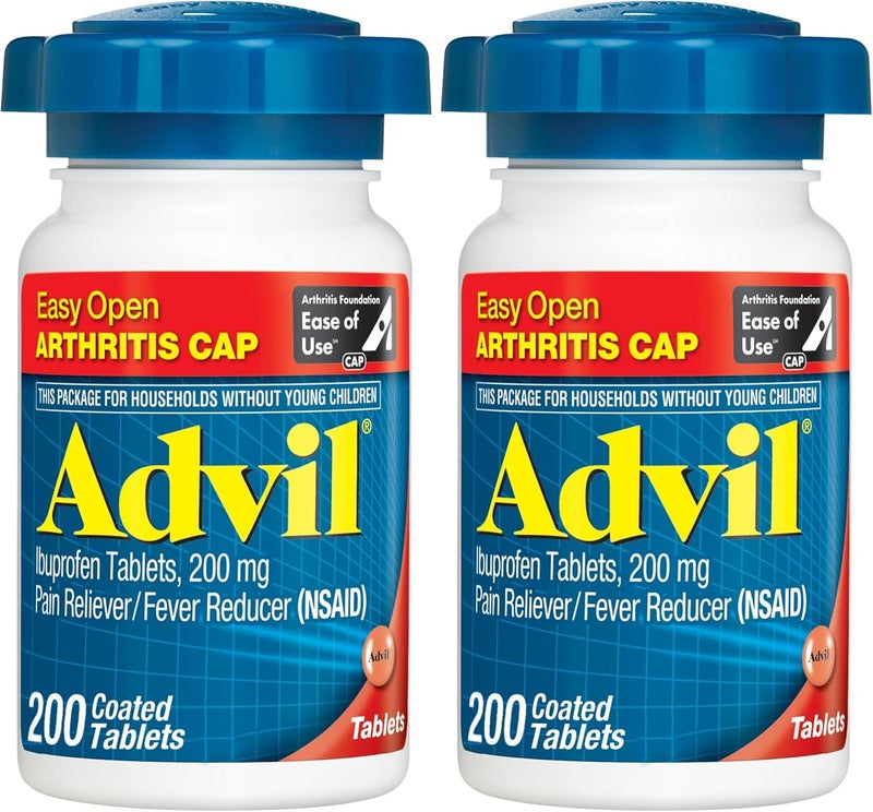 Advil Pain Reliever and Fever Reducer Pain Relief Medicine with Ibuprofen 200mg for Joint Pain Muscle Ache and Minor Arthritis Pain Relief  200 Coated Tablets with Easy Open Arthritis Cap - Image 1