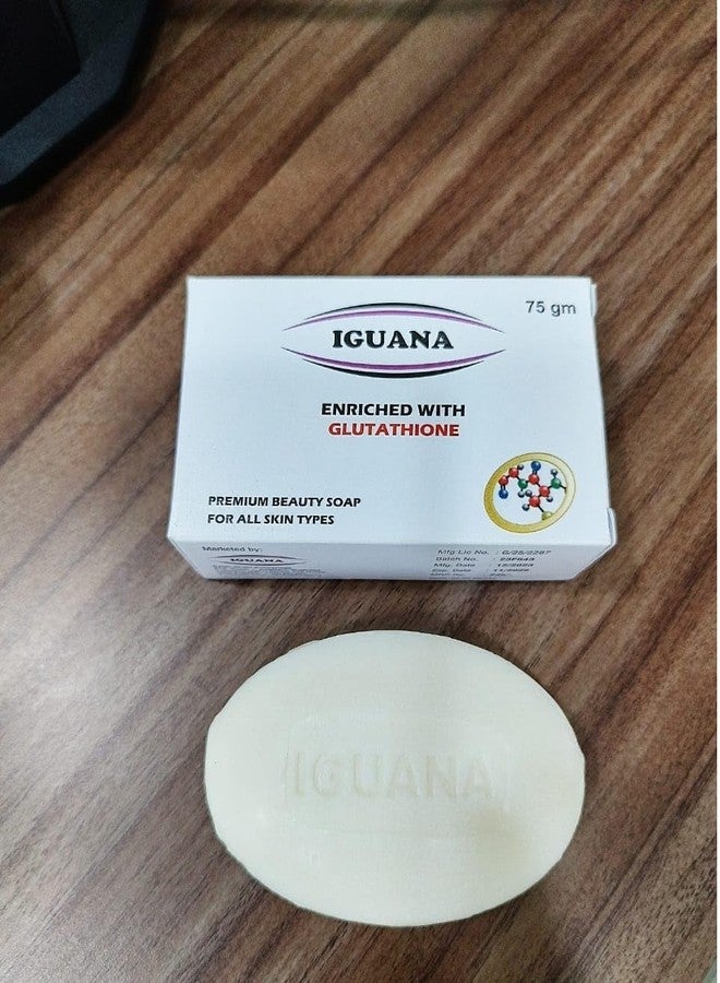 IGUANA Glutathione SoapBar | Whitening SoapBar | Body Tan Removal SoapBar | Bath SoapBar for Men & Women | Remove Dark Spots & Hyperpigmentation | For Glowing Skin 75g (Pack Of 3) - Image 4