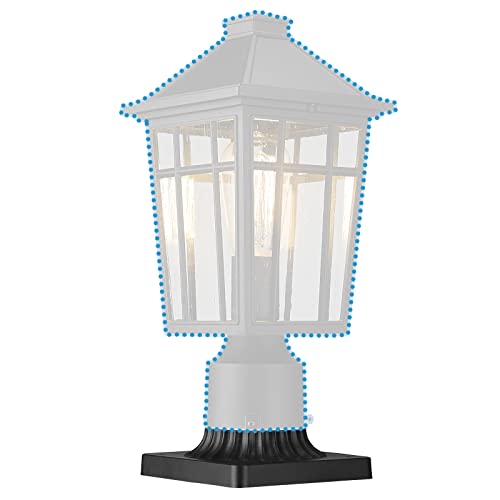 Darkaway Outdoor Post Light Base Mount, Post Light Adapter 3'' Pier Mount Base with Matte Black Finish for Deck Porch Patio, 5.5" W x 5.5" D x 2.75''H (1Pack, Black) - Image 3