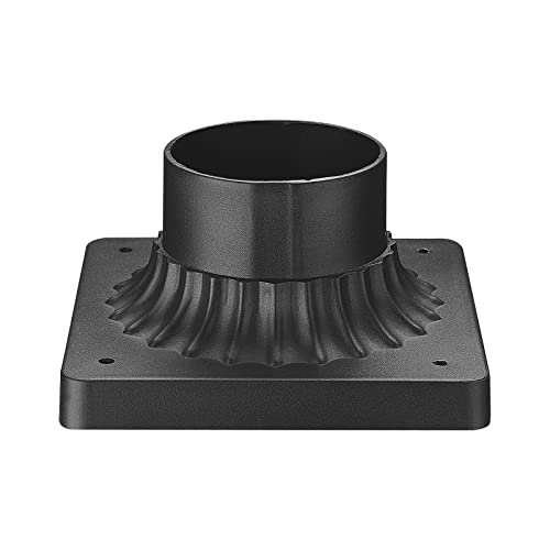 Darkaway Outdoor Post Light Base Mount, Post Light Adapter 3'' Pier Mount Base with Matte Black Finish for Deck Porch Patio, 5.5" W x 5.5" D x 2.75''H (1Pack, Black) - Image 1