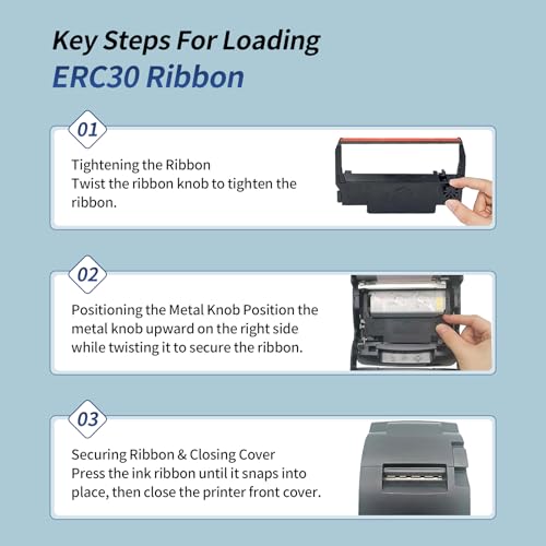 LinkDocs ERC30 Replacement for ERC-30/34/38 B/R Ribbons Compatible with Epson TM-U220 M188B ERC30 ERC34 ERC38 NK506 Printer (Black and Red, 24-Pack) - Image 4