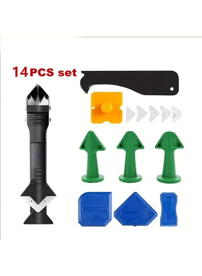 14pcs Durable Silicone Caulking Tool Set For Kitchen Bathroom Window Sink Joints - Image 1