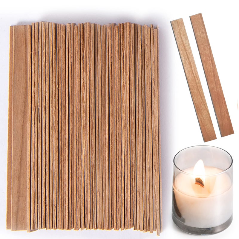 Ziosxin 50 Pieces Thicken Smokeless Cherry Wood Candle Wicks Long Lasting Flame Easily BurnWithout Base and Glue Point Candle Wick HWD510500413 13 012cm