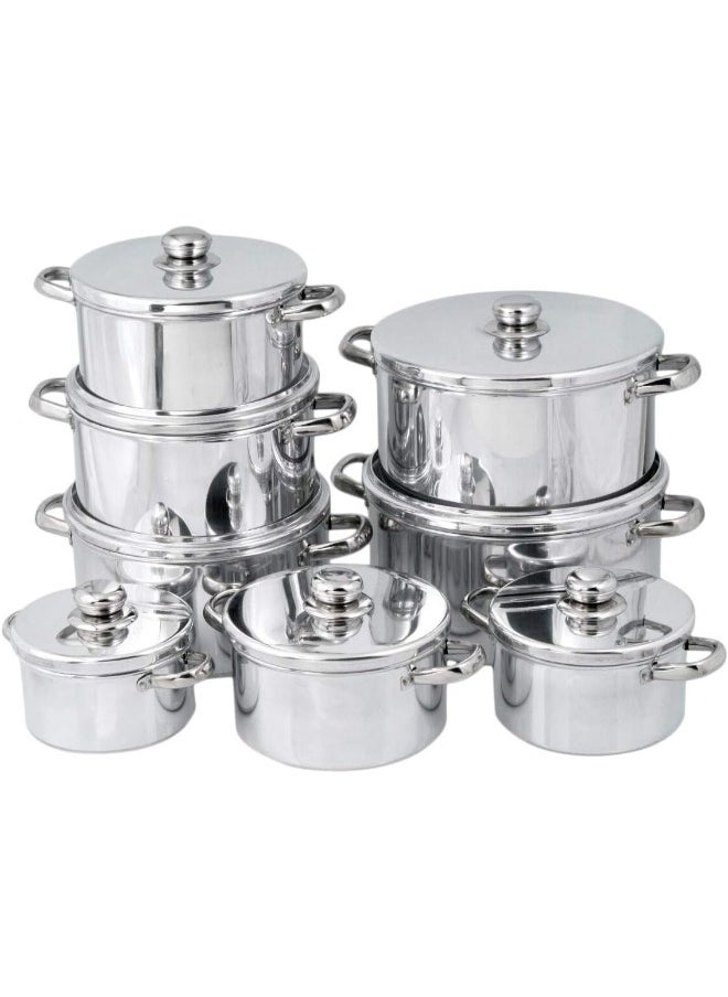 Kitchnova 8 Piece Aluminum Kitchnova Set With Steel Handle Pot (16-18-20-22-24-26-28-30) -Silver  - Image 1
