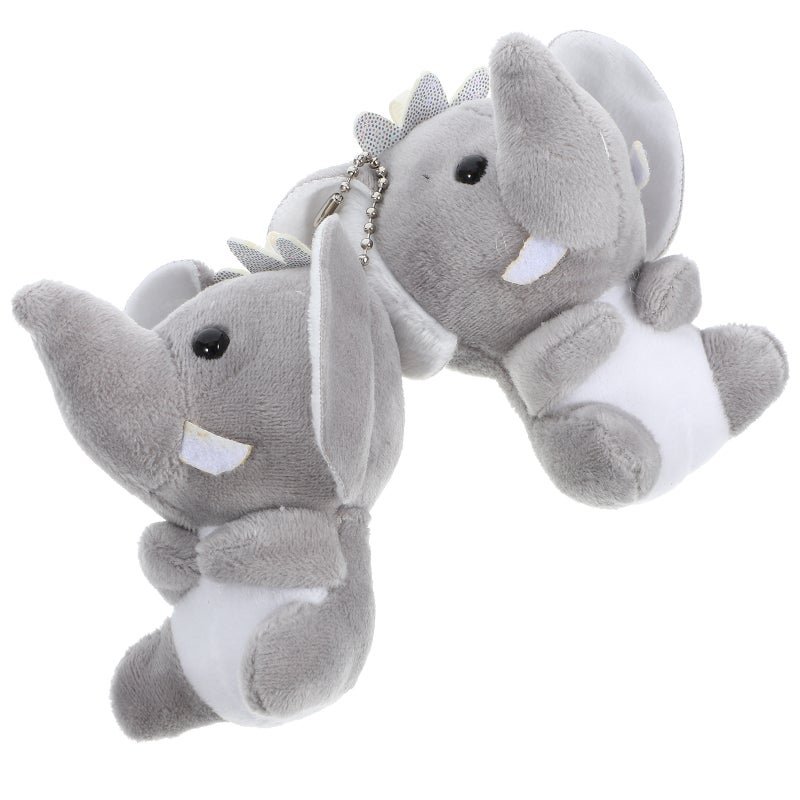 2pcs Plush Doll Keychain Pendants Elephant Doll Ornament Bag Hanging Ornament - Image 1