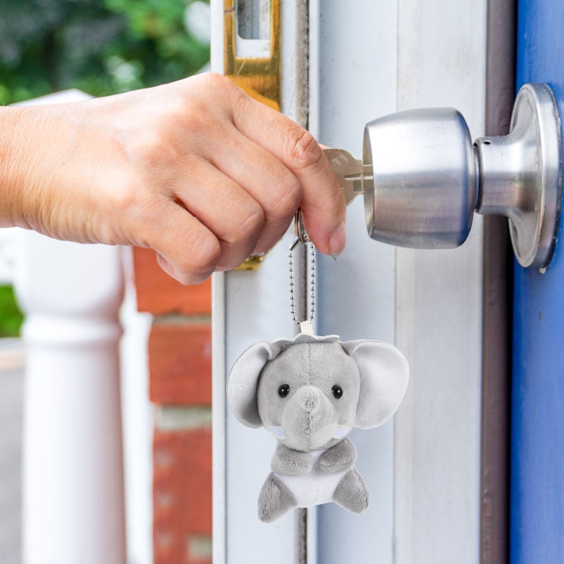 2pcs Plush Doll Keychain Pendants Elephant Doll Ornament Bag Hanging Ornament - Image 3