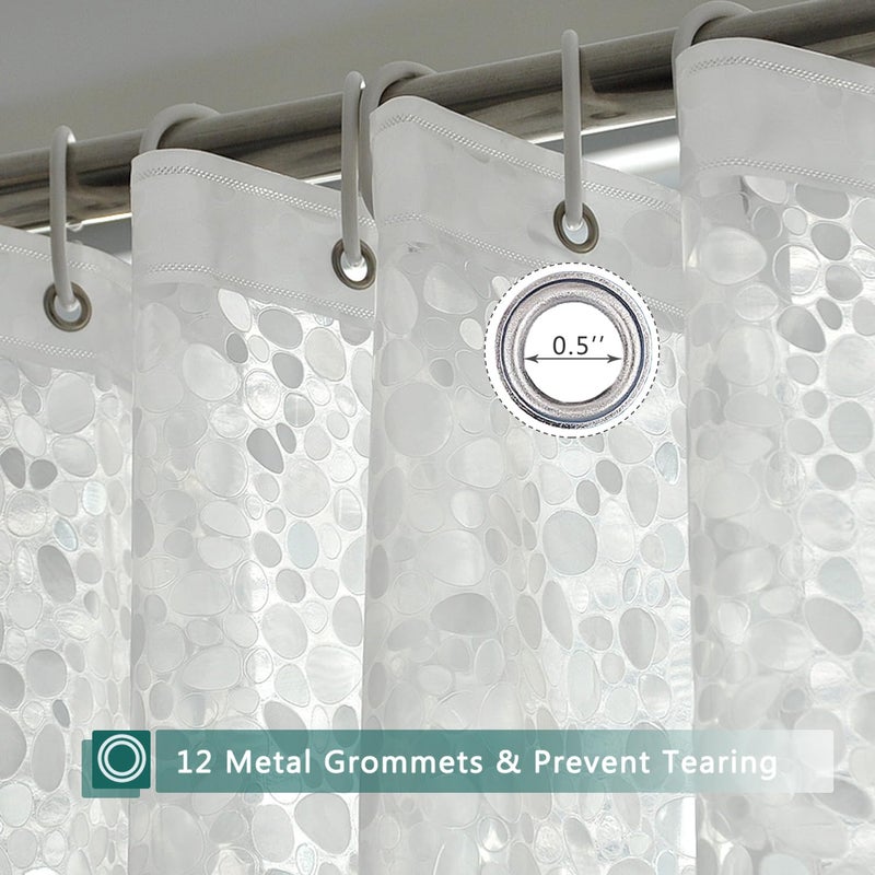 Jssablo Clear Shower Curtain Liner  100% Waterproof Eva 3D Shower Curtains With 3 Duty Heavy Bottom Magnets And 12 Rust Proof Grommets  72X72 Weighted Shower Liner For Shower Stall  Bathtubs - Image 2