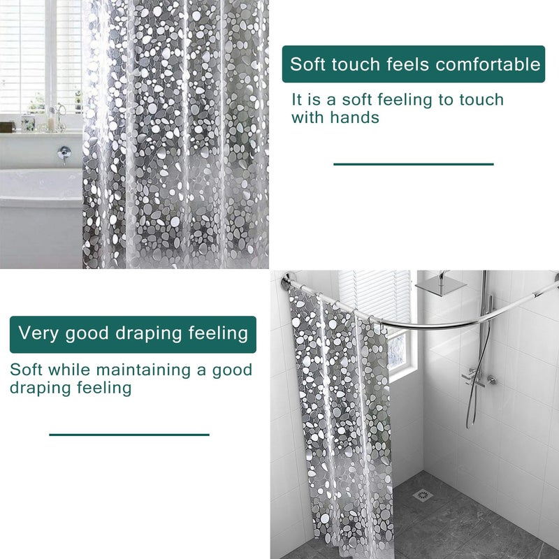 Jssablo Clear Shower Curtain Liner  100% Waterproof Eva 3D Shower Curtains With 3 Duty Heavy Bottom Magnets And 12 Rust Proof Grommets  72X72 Weighted Shower Liner For Shower Stall  Bathtubs - Image 5
