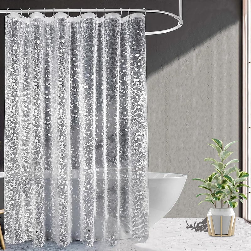Jssablo Clear Shower Curtain Liner  100% Waterproof Eva 3D Shower Curtains With 3 Duty Heavy Bottom Magnets And 12 Rust Proof Grommets  72X72 Weighted Shower Liner For Shower Stall  Bathtubs - Image 1