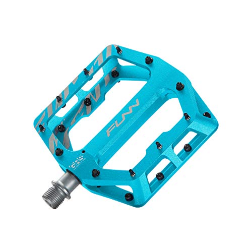 Funn Funndamental Flat Pedals - Wide Platform Bicycle Pedals for BMX/MTB Mountain Bike, Adjustable Grip for Outstanding Stability, 9/16-inch CrMo Axle (Turquoise) - Image 1