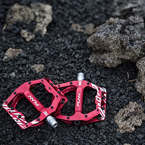 Funn Funndamental Flat Pedals - Wide Platform Bicycle Pedals for BMX/MTB Mountain Bike, Adjustable Grip for Outstanding Stability, 9/16-inch CrMo Axle (Turquoise) - Image 2