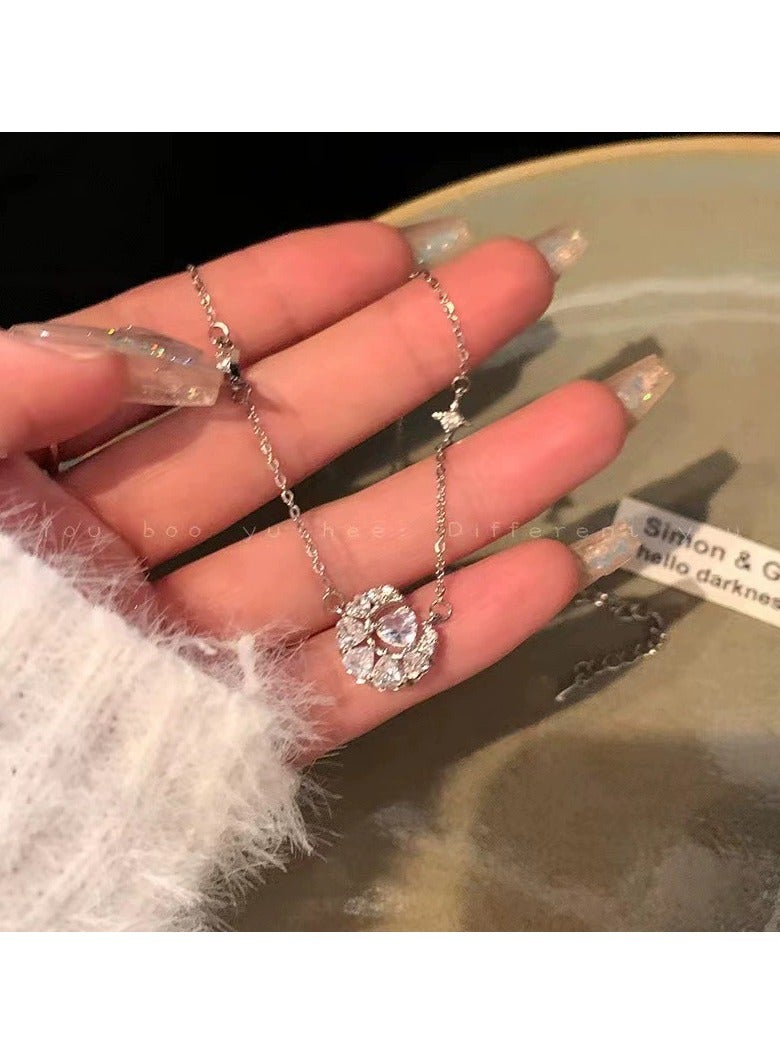 Goolsky Silver Star & Moon Pendant Necklace – Dainty Sparkling Choker | Minimalist Design for Girls & Students - Image 1