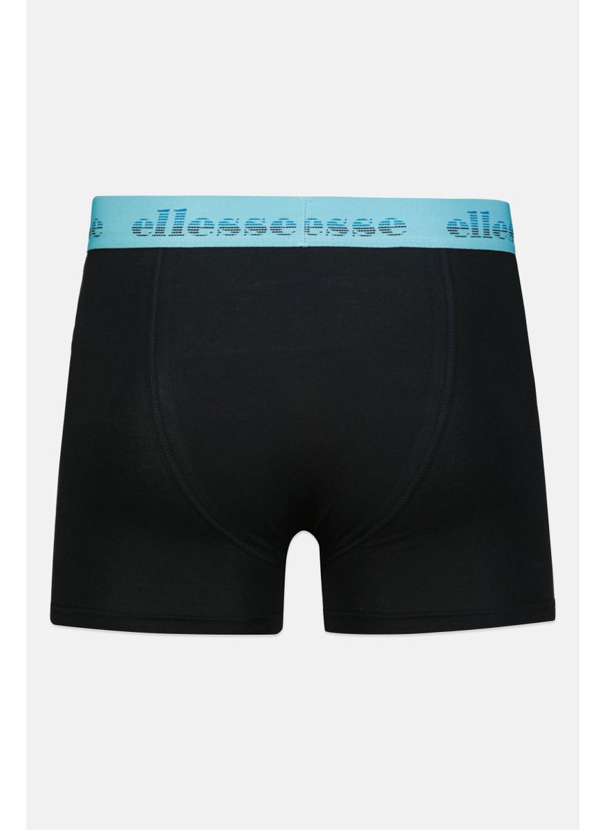 Ellesse Men 3 Pack Brand Logo Trunks, Teal/Light Blue/Black  - Image 4