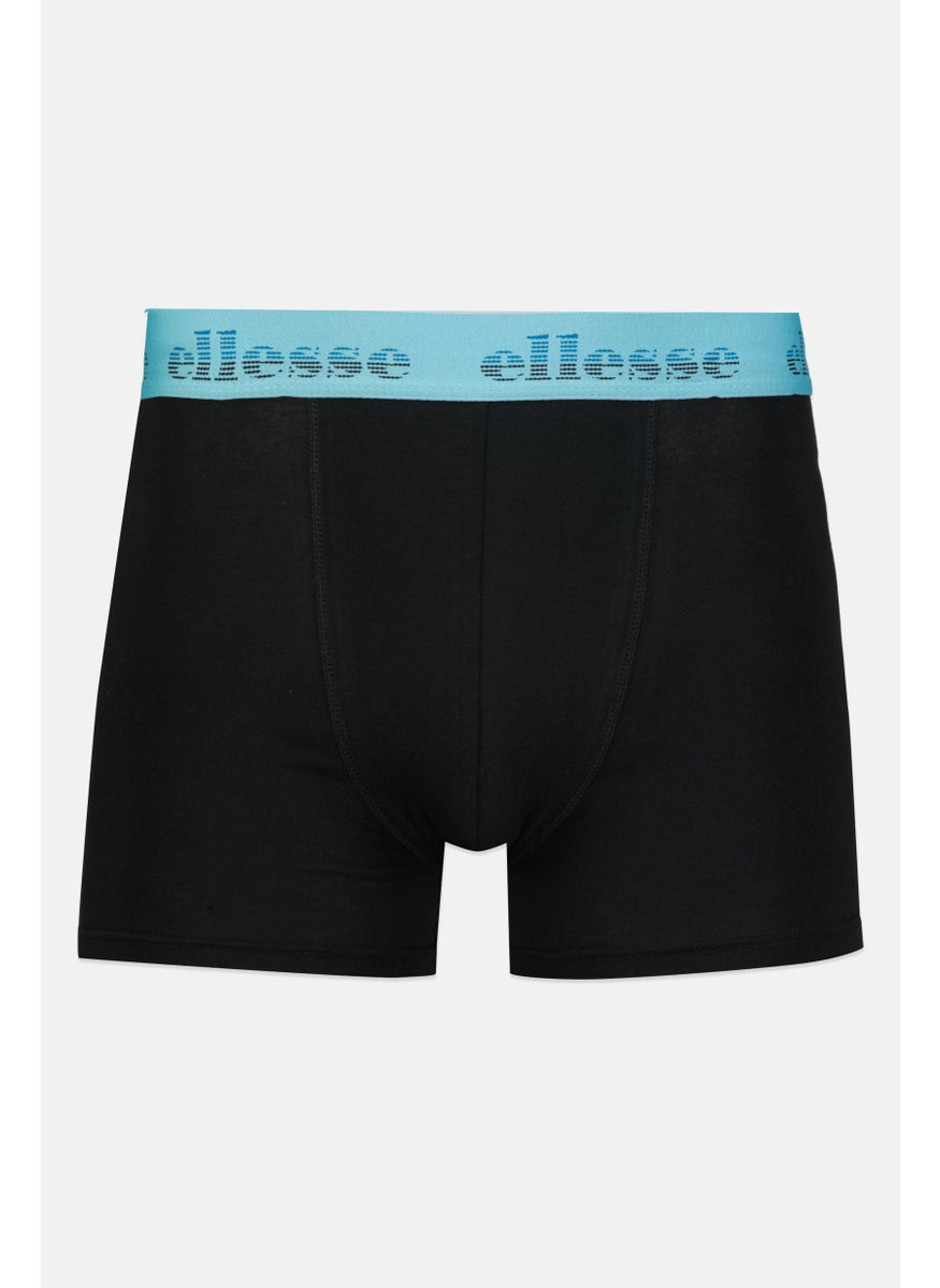 Ellesse Men 3 Pack Brand Logo Trunks, Teal/Light Blue/Black  - Image 5