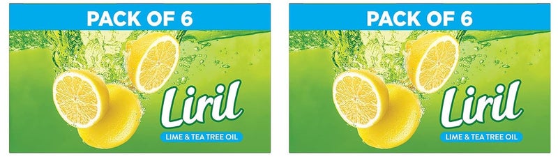 Liril صابون الاستحمام الطبيعي من ليريل بنكهة الليمون وشجرة الشاي للجسم 125 جرام عبوة مكونة من 12 بار صابون منعش للرجال والنساء خالي من الكبريتات وخالي من البارابين - Image 1
