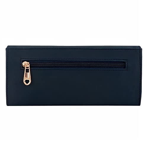 ALSU Women's Peacock Blue Vegan Leather Hand Clutch Wallet Purse | 4 Card Pocket (gdu-015peablu) - Image 4
