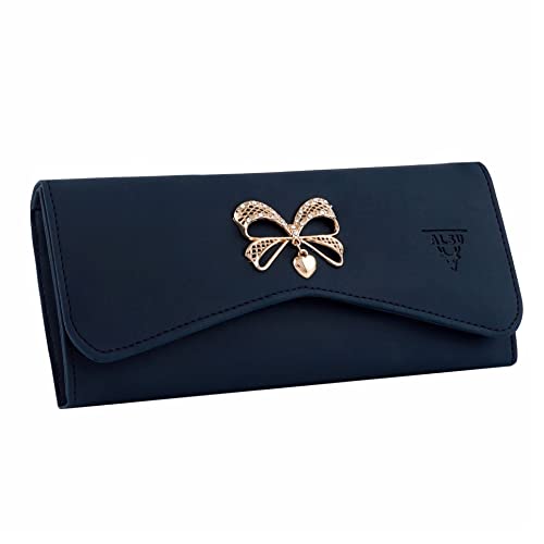 ALSU Women's Peacock Blue Vegan Leather Hand Clutch Wallet Purse | 4 Card Pocket (gdu-015peablu) - Image 1