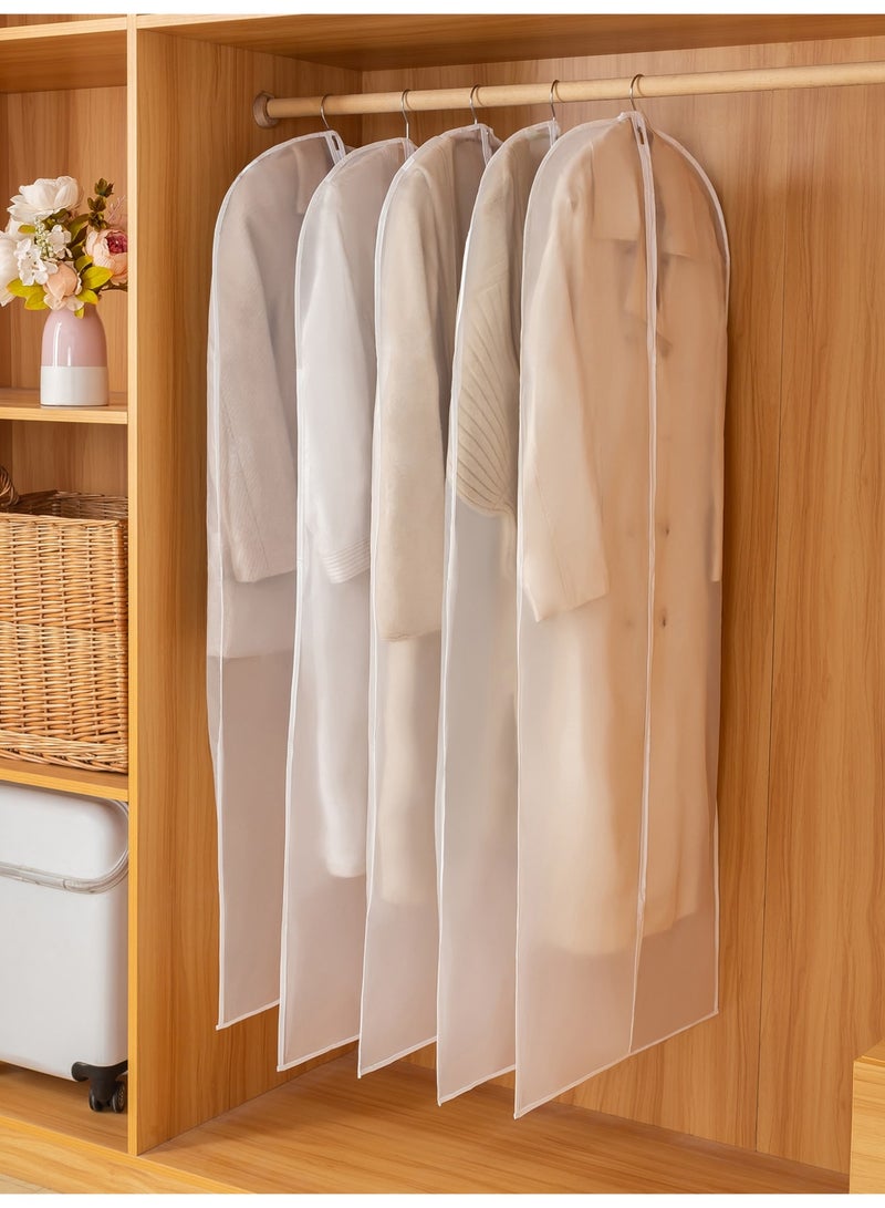 5PCS Transparent Dustproof Garment Covers – Zippered Hanging Storage Bags for Suits, Jackets & Dresses – Moisture-Proof Closet Protectors with Durable Stitching – Perfect for Home, Dorms & Travel Organization  - Image 1