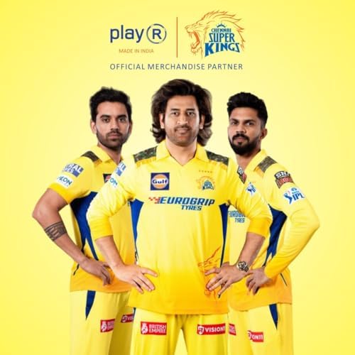 playR x Chennai Super Kings Original Fan Jersey IPL 2025 – Adult Plain Half Sleeve Csk T-Shirt, Regular Fit Sportswear Cricket Tee for Training, Outdoor & Match Day Activewear for All Season - Image 3