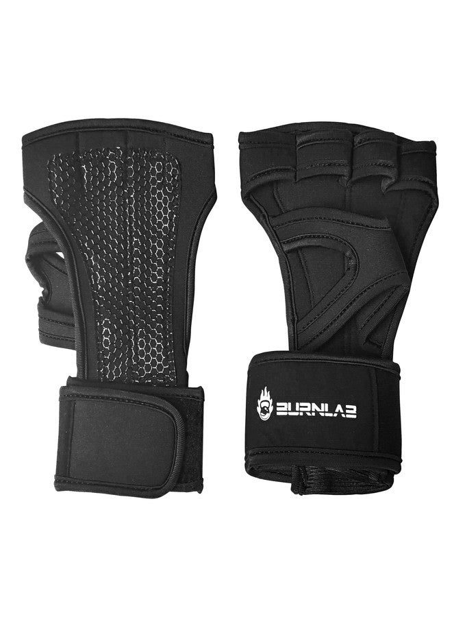 BURNLAB Weight Lifting Gloves with Wrist Support, Work Out Gloves, Gym Gloves - Great for Cross Training, Pull Ups, Calisthenics and Gym, Workout Gloves for Men & Women (Black, S) - Image 1