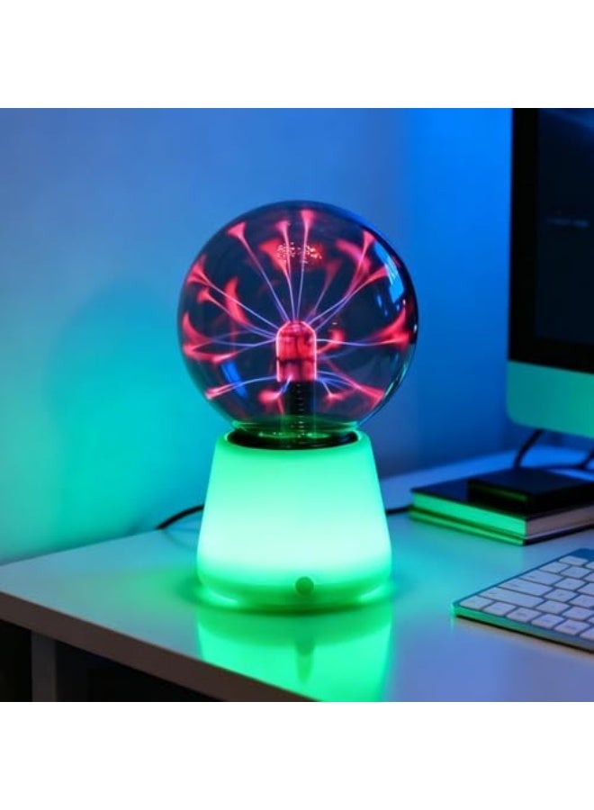 كرة بلازما، مصباح لمسة بألوان سبعة، إضاءة محيطية، كرات الكهرباء الساكنة لعيد الميلاد في المنزل، قابس USB إضاءة ناعمة للمكتب أو الشقة، الأبعاد: 2.99×2.99×5.51 بوصة - Image 4