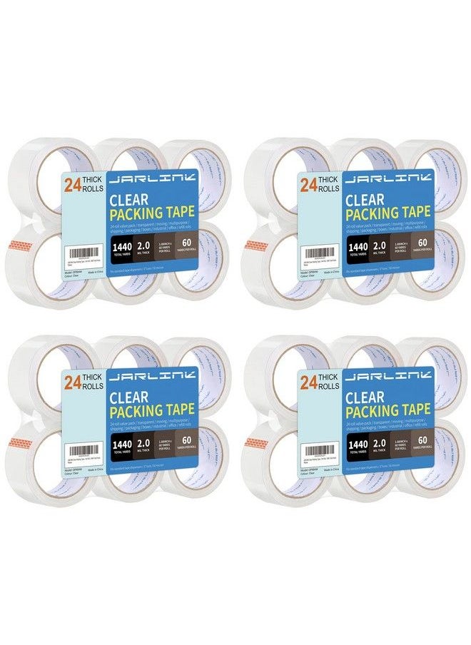 JARLINK Clear Packing Tape (24 Rolls) Heavy Duty Packaging Tape For Shipping Packaging Moving Sealing 2.0Mil Thick 1.88 Inches Wide 60 Yards Per Roll 1440 Total Yards  - Image 2