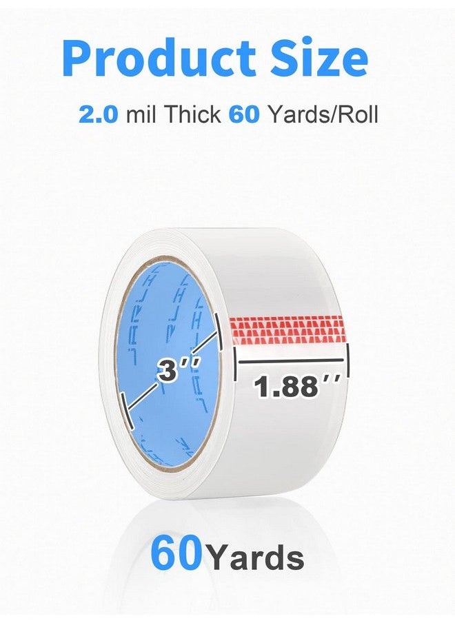 JARLINK Clear Packing Tape (24 Rolls) Heavy Duty Packaging Tape For Shipping Packaging Moving Sealing 2.0Mil Thick 1.88 Inches Wide 60 Yards Per Roll 1440 Total Yards  - Image 3