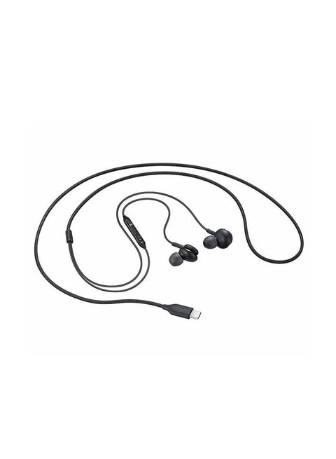 سماعة أذن داخلية من نوع Type-C مزودة بميكروفون أسود