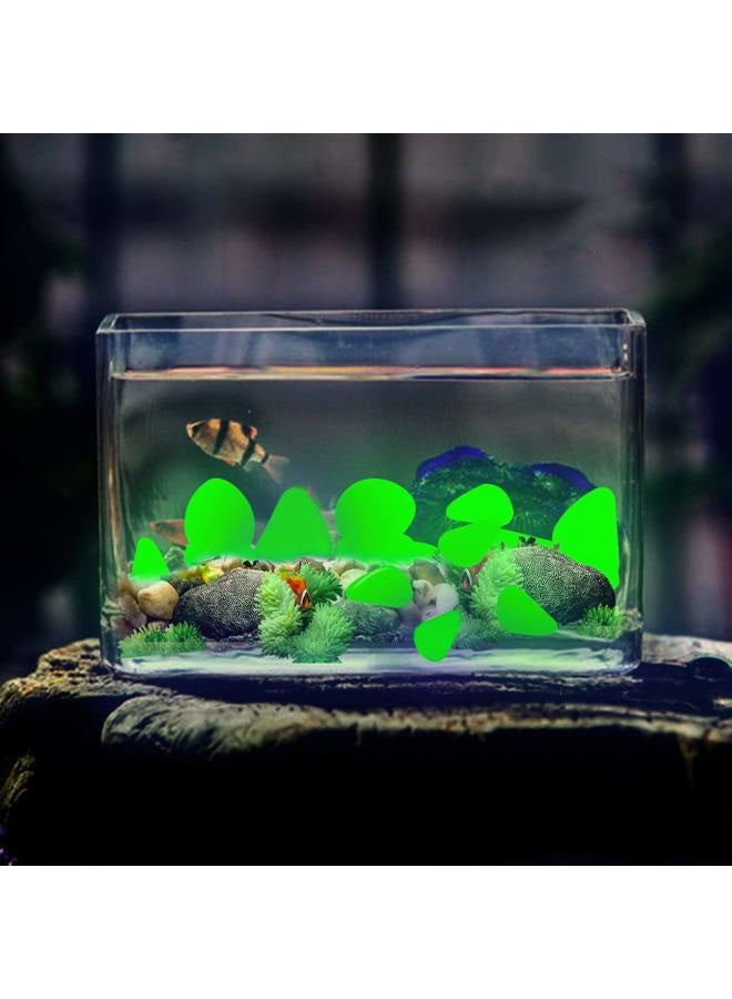 GLOCARNIVAL Glow Pebbles Green, 480 pcs Green Glowing Rocks for Outdoor Decor, Garden Lawn Yard, Aquarium, Walkway, Fish Tank, Pathway, Luminous Pebbles Powered by Light or Solar-Recharge Repeatedly - Image 2