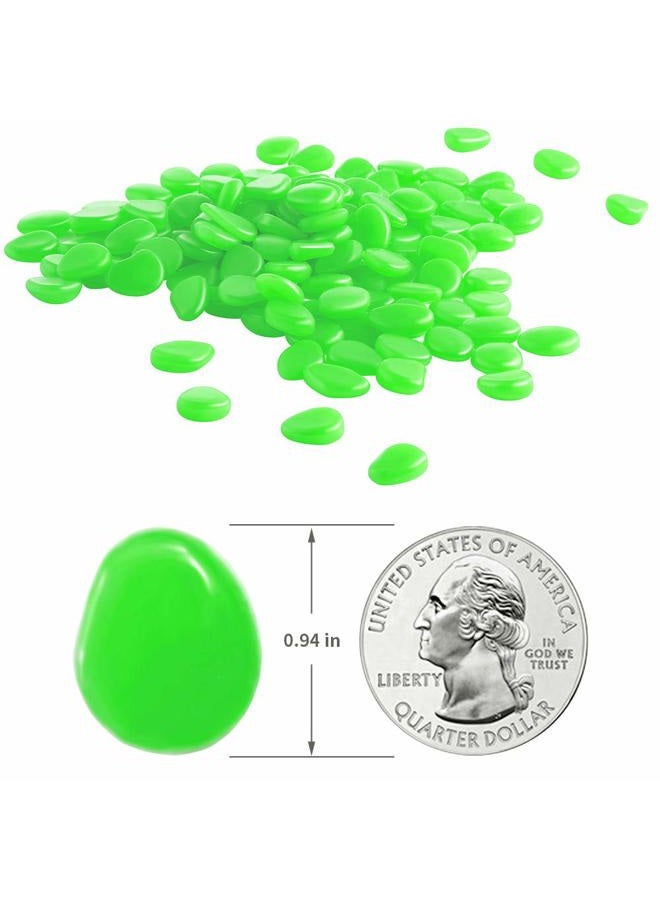 GLOCARNIVAL Glow Pebbles Green, 480 pcs Green Glowing Rocks for Outdoor Decor, Garden Lawn Yard, Aquarium, Walkway, Fish Tank, Pathway, Luminous Pebbles Powered by Light or Solar-Recharge Repeatedly - Image 3