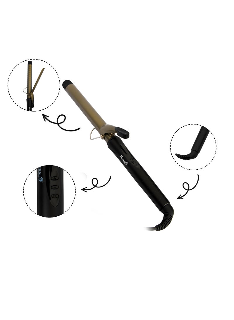 Gjarrah Gjarrah Ceramic Curling Iron - 22mm Titanium Barrel with Adjustable Heat  - Image 4