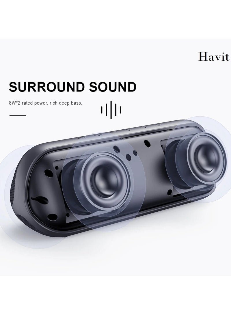 HAVIT M69 Bluetooth Speaker with Dual Strong Bass & IPX7 Waterproof - Image 2