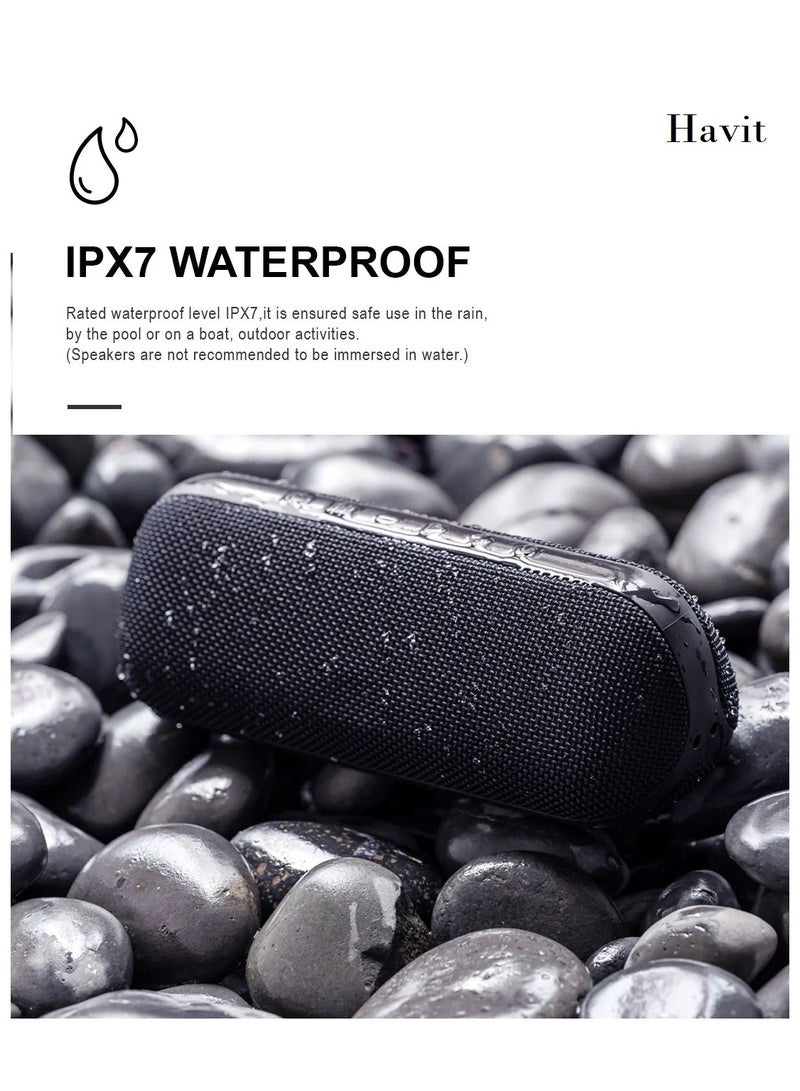 HAVIT M69 Bluetooth Speaker with Dual Strong Bass & IPX7 Waterproof - Image 3