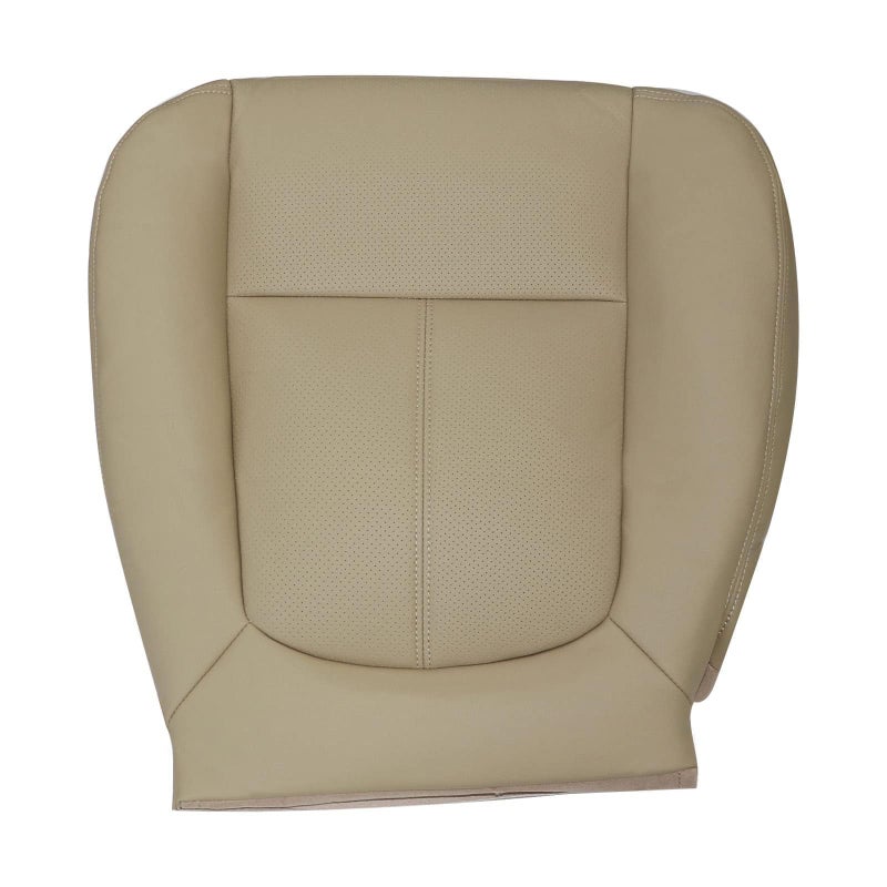 Priprilod Tan Perforated Leather Driver Side Bottom Replacement Seat Cover Compatible with Ford F150 F250 F350 F450 F550 Lariat 2011 2012 2013 2014 2015 2016