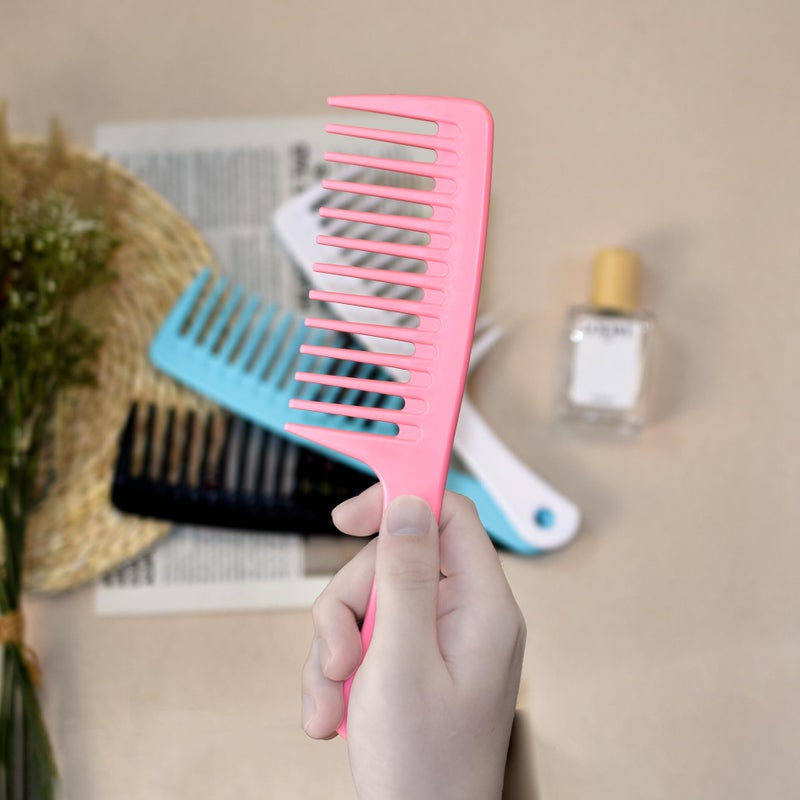 MODENGKONGJIAN 4PCS Wide Tooth Detangling Comb, Large Hair Styling Comb for Curly, Wet, Long Hair (Multi-colored, Polypropylene, Handgrip) - Image 5