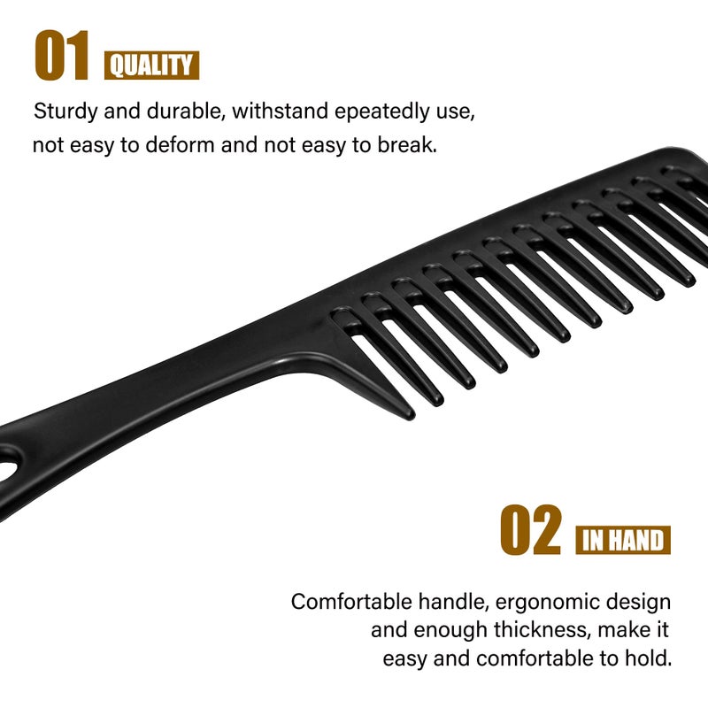 MODENGKONGJIAN 4PCS Wide Tooth Detangling Comb, Large Hair Styling Comb for Curly, Wet, Long Hair (Multi-colored, Polypropylene, Handgrip) - Image 3