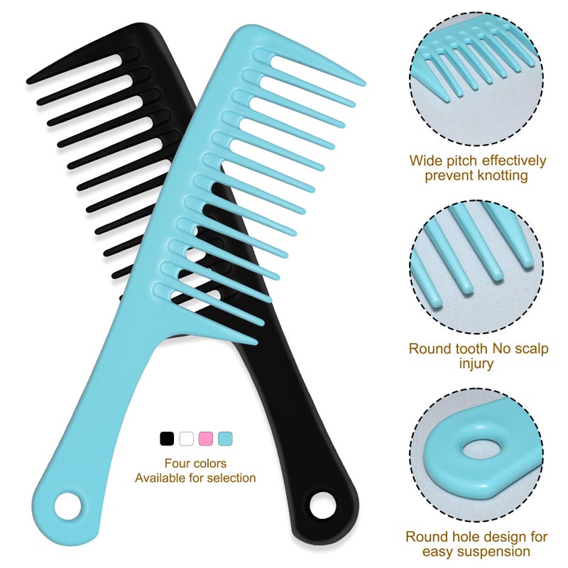 MODENGKONGJIAN 4PCS Wide Tooth Detangling Comb, Large Hair Styling Comb for Curly, Wet, Long Hair (Multi-colored, Polypropylene, Handgrip) - Image 2
