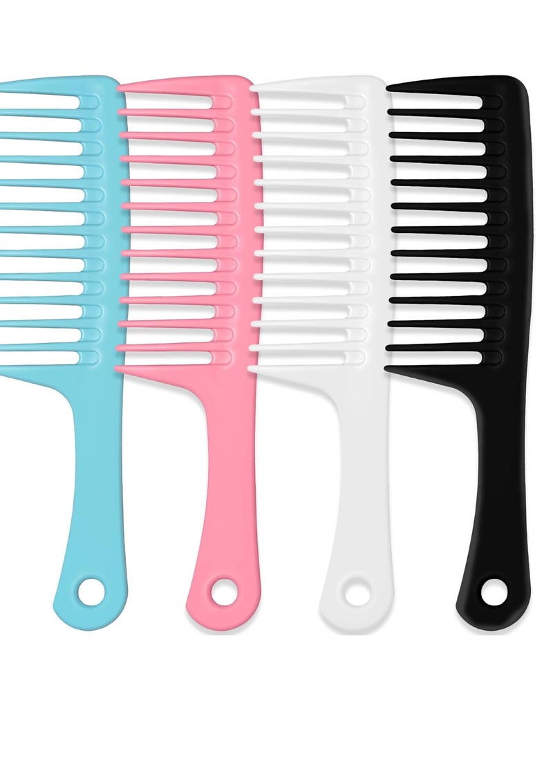 MODENGKONGJIAN MODENGKONGJIAN 4PCS Wide Tooth Detangling Comb, Large Hair Styling Comb for Curly, Wet, Long Hair (Multi-colored, Polypropylene, Handgrip)  - Image 1