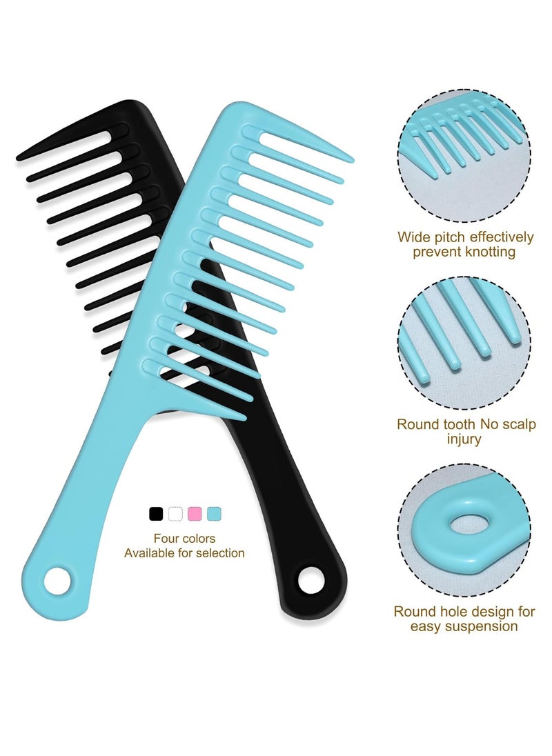 MODENGKONGJIAN MODENGKONGJIAN 4PCS Wide Tooth Detangling Comb, Large Hair Styling Comb for Curly, Wet, Long Hair (Multi-colored, Polypropylene, Handgrip)  - Image 2