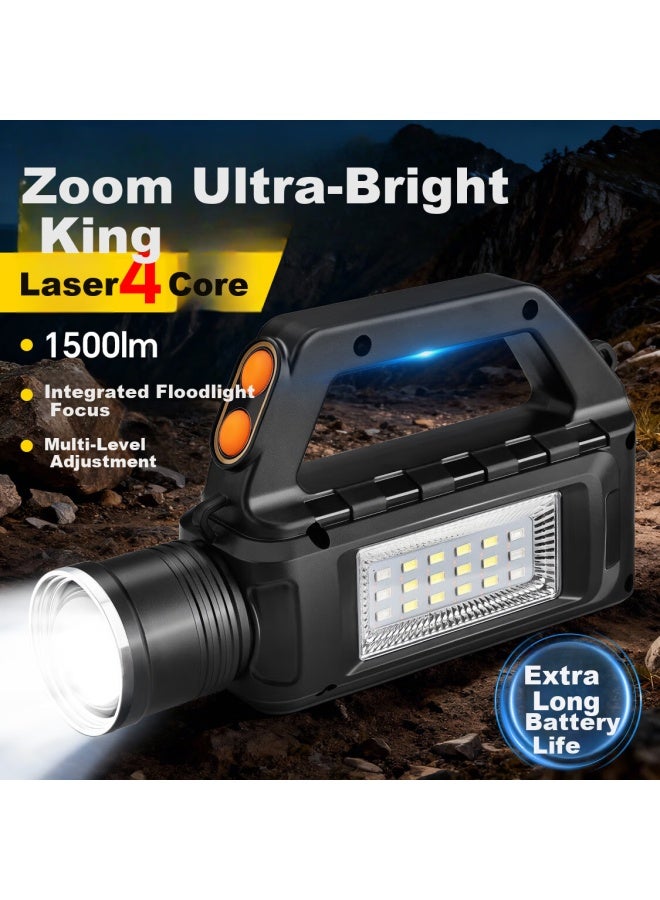 Thermarest High-power Zoomable Long-range Outdoor Super Bright Rechargeable Flashlight Home Use Long Battery Life New Model - Image 1
