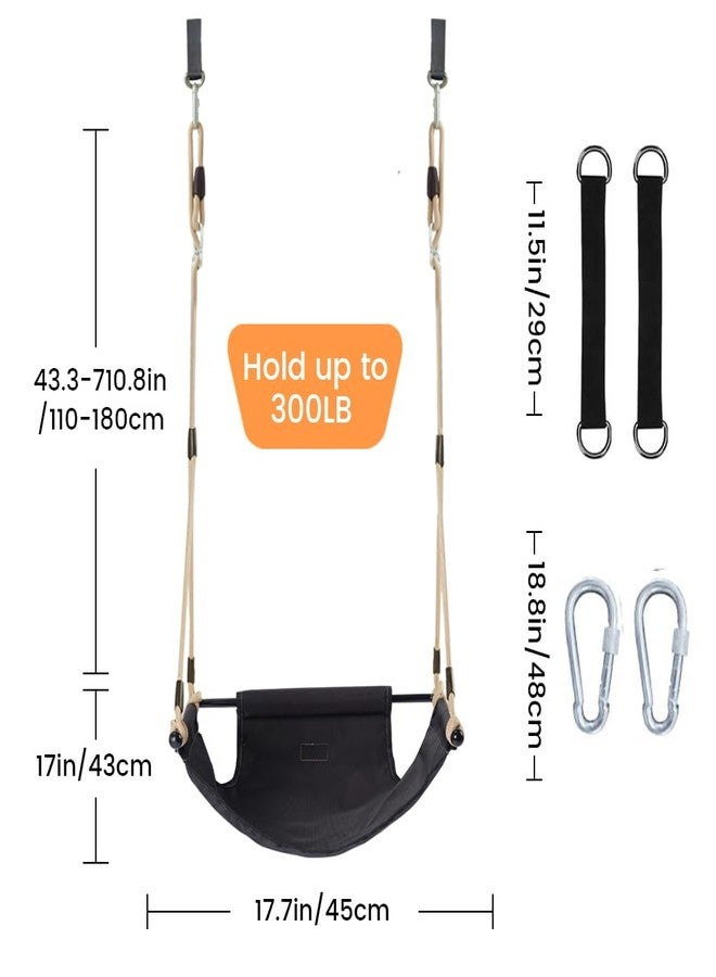 ROPECUBE Minimalist Style Swing Chair with Heavy Duty Ropet, Doorway Swing for Kids and Adult Indoor Outdoor for Little tikes for Playground, Backyard Home (Black) - Image 5