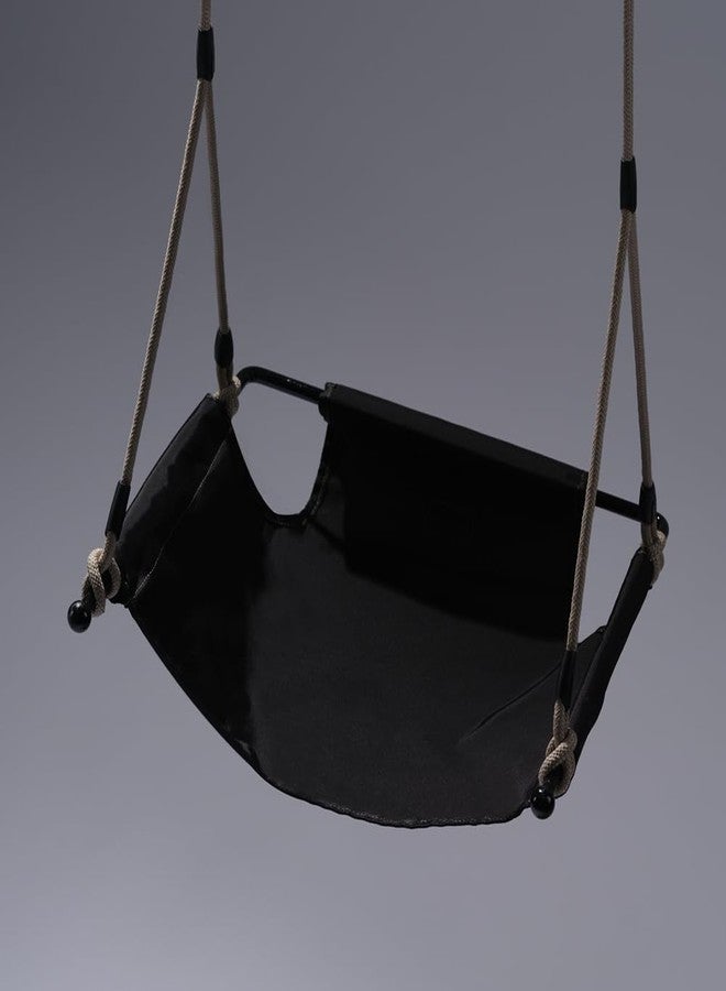 ROPECUBE Minimalist Style Swing Chair with Heavy Duty Ropet, Doorway Swing for Kids and Adult Indoor Outdoor for Little tikes for Playground, Backyard Home (Black) - Image 2