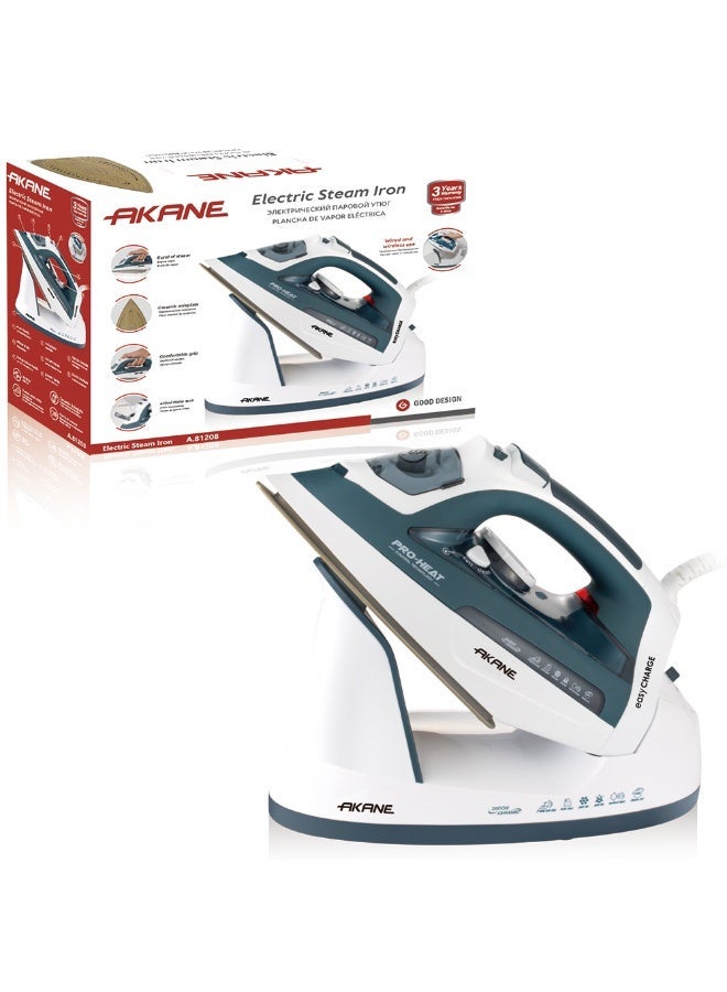 AKANE A.81208 2600W Electric Steam Iron Plancha de vapor eléctrica Ceramic Soleplate Vertical Steam Wired Wireless Use - Image 4