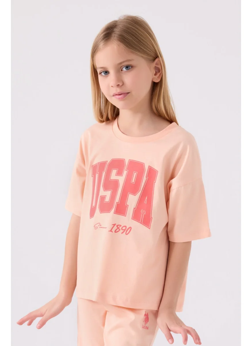 يو اس بولو اسن Girls Salmon Bermuda Set