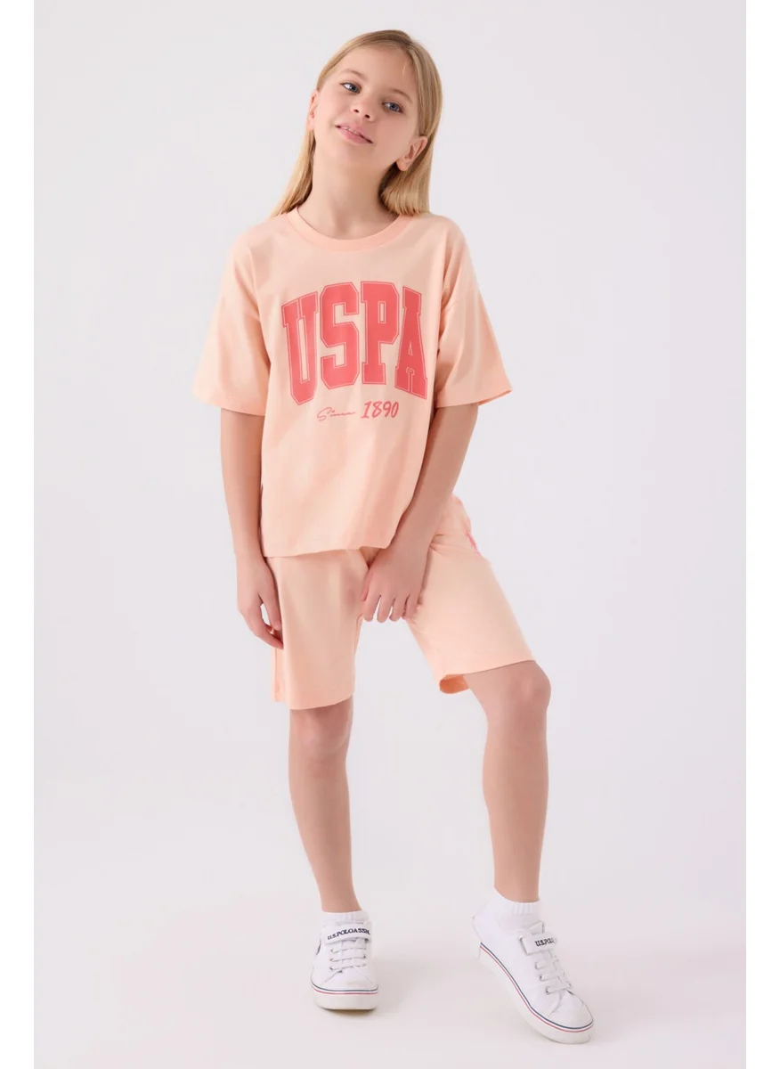 يو اس بولو اسن Girls Salmon Bermuda Set