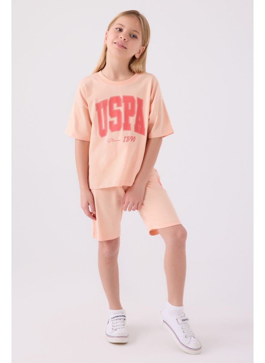 U.S. Polo Assn. - Girls Salmon Bermuda Set - Image 1