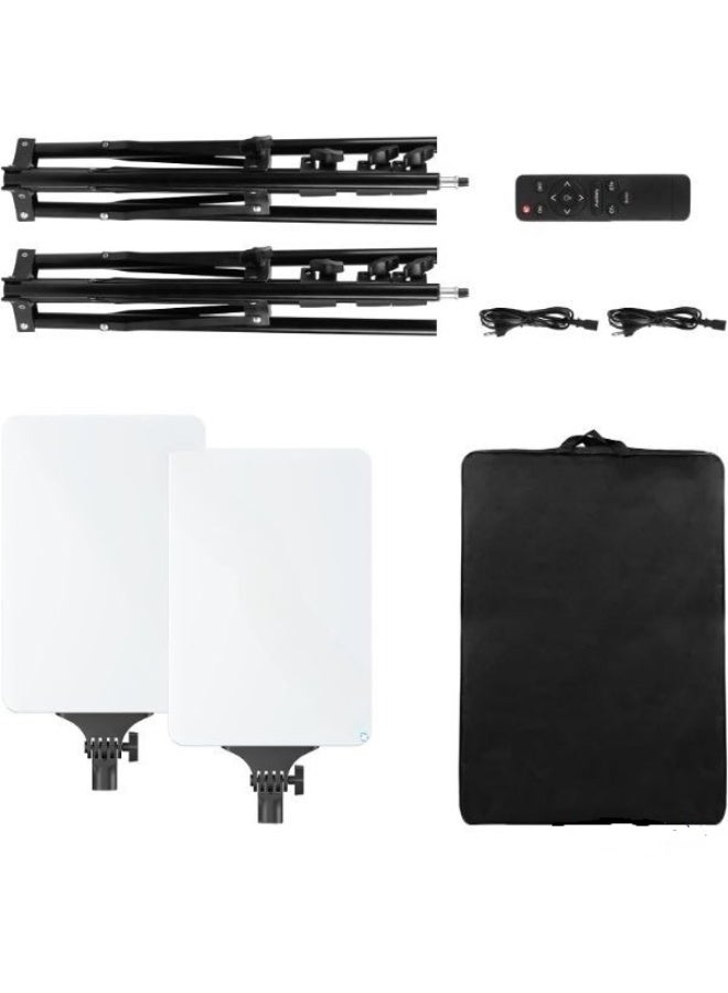2-Pack 60cm LED Video Lights – Dimmable Continuous Lighting (2700K–7500K) with Remote Control & 200cm Tripod Stands  - Image 2
