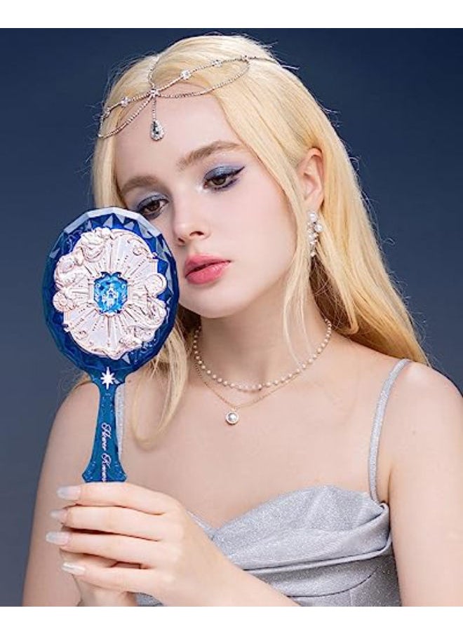 Flower Knows Moonlight Mermaid Handheld Exquisite Mirror, Blue  - Image 3