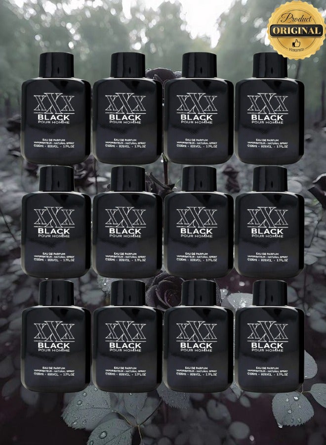 xxx 12 Pieces XXX Black Pour Homme Perfume 110ML - Image 1